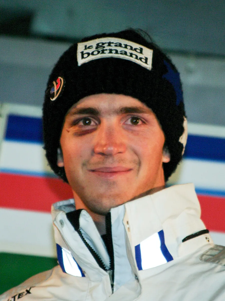 Portrait de Steve Missillier en bonnet du Grand-Bornand, Schladming, janvier 2010